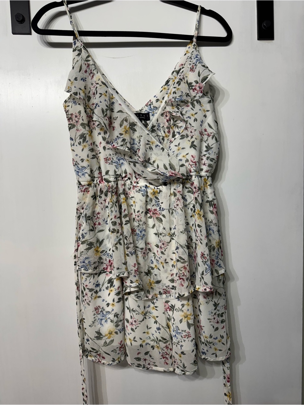 Trixxi Cream Floral Ruffle Romper